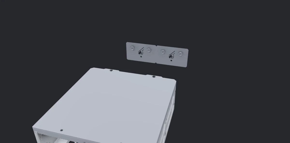 Animation, x-ray view: the case turns translucent as its back keyholes catch the wall pegs and it drops into place