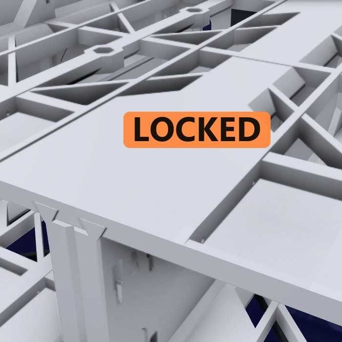 The case seated and solid again, labeled locked