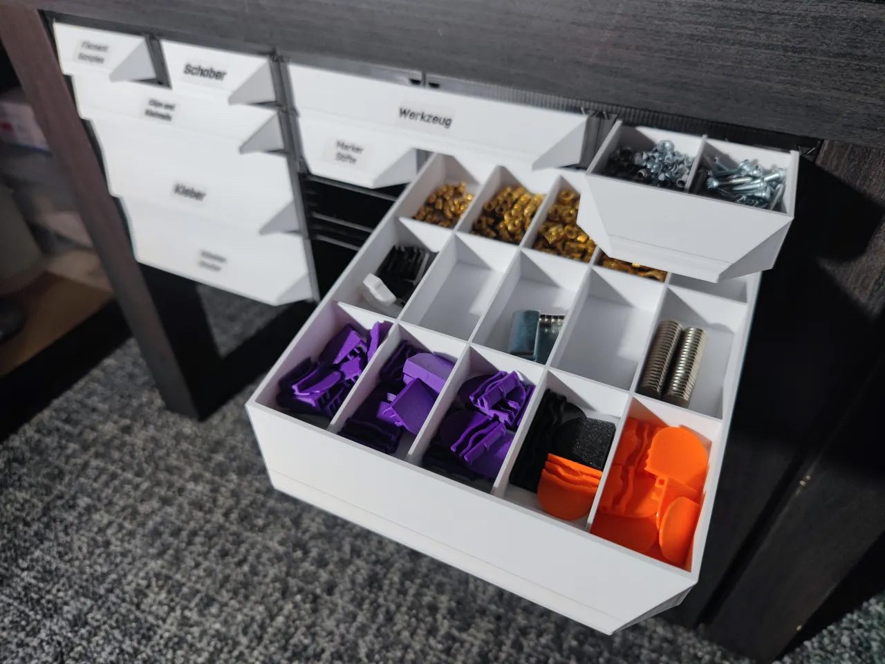Under-desk organizer drawers by Printforme